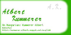 albert kummerer business card